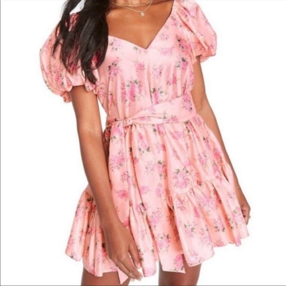 LoveshackFancy for target pink dress with puff sleeves